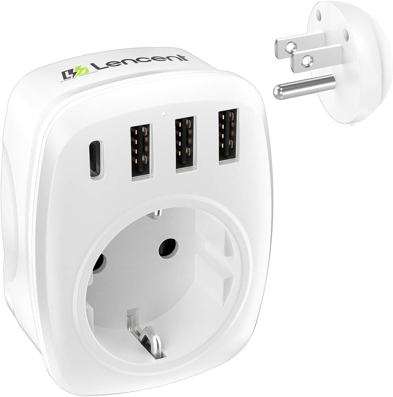 LENCENT Reiseadapter Netzadapter Amerika Deutschland Stecker, EU auf US, Typ-B Reisestecker Adapter für USA Amerika Kanada Mexiko Thailand Wand Steckdosen
