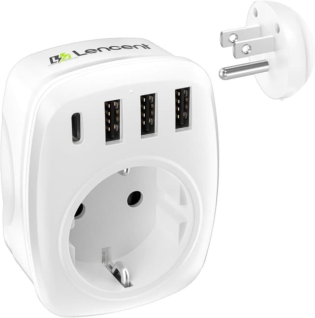 LENCENT Reiseadapter Netzadapter Amerika Deutschland Stecker, EU auf US, Typ-B Reisestecker Adapter für USA Amerika Kanada Mexiko Thailand Wand Steckdosen