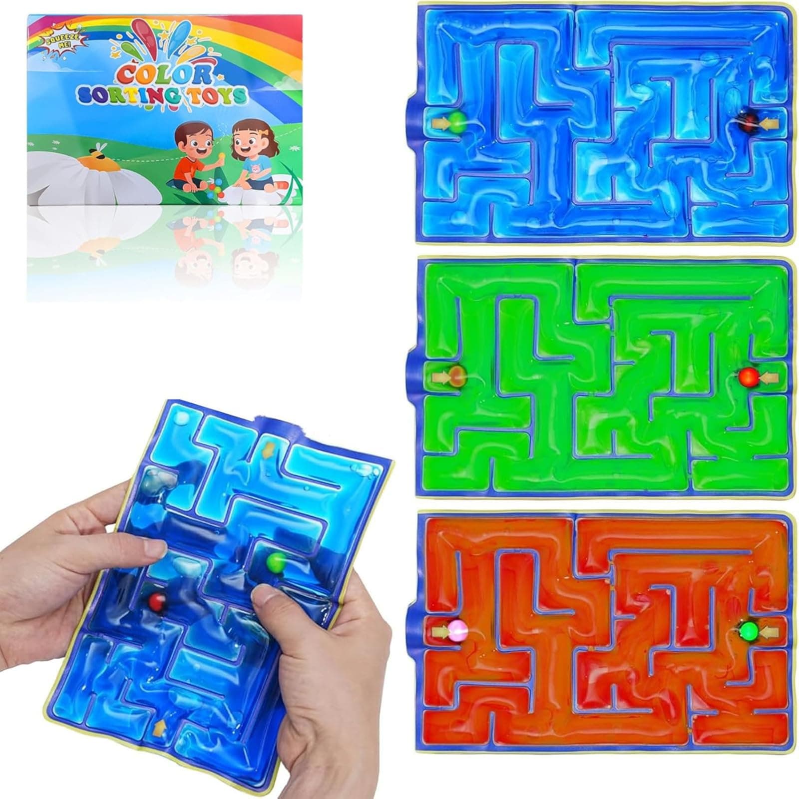 🌈 FreudeFreudiges 3 Stück Labyrinth Spiel Sensorik Spielzeug 🧩