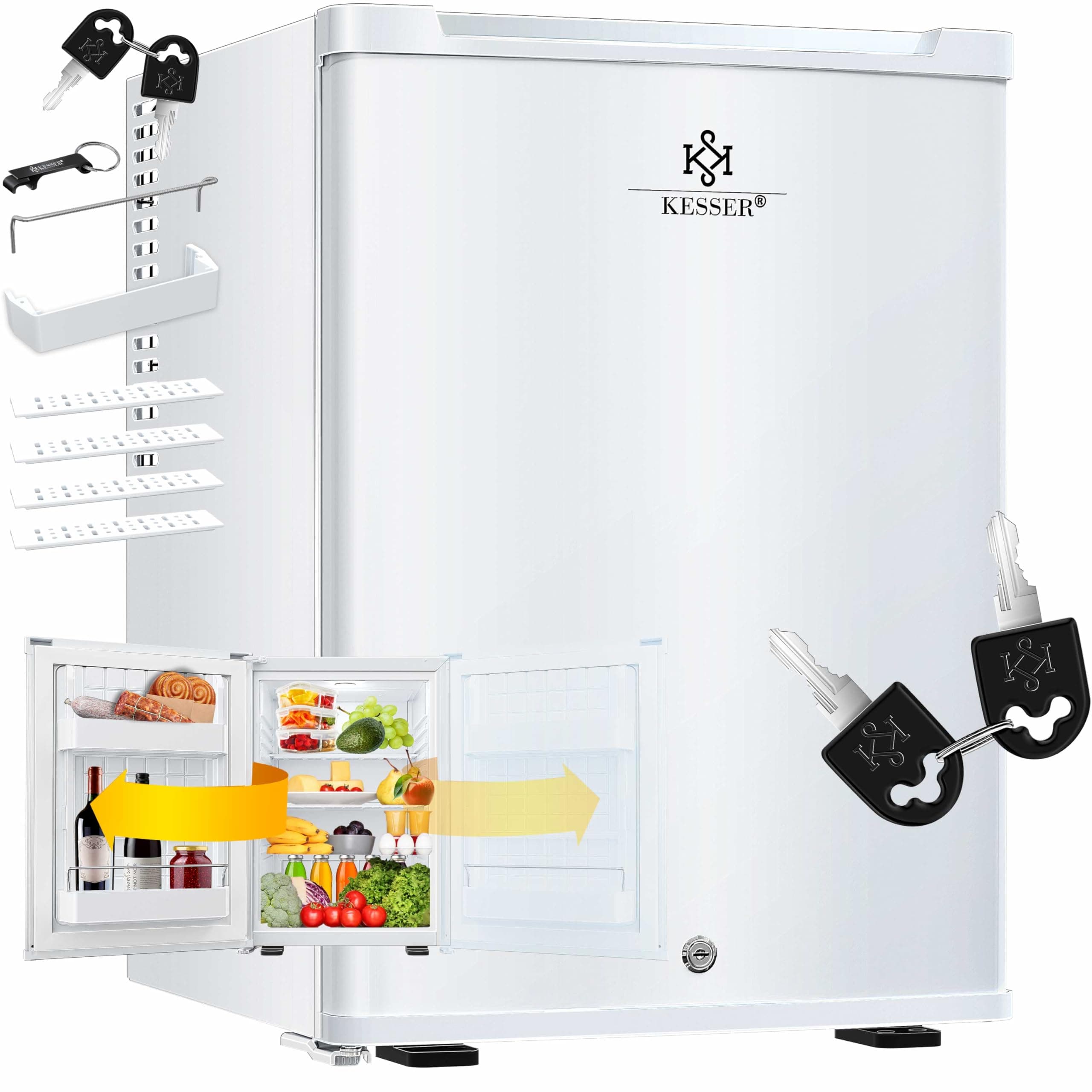 🌟 KESSER® Mini Kühlschrank 40L abschließbar - Ideal für Camping, Büro & Co. 🌟