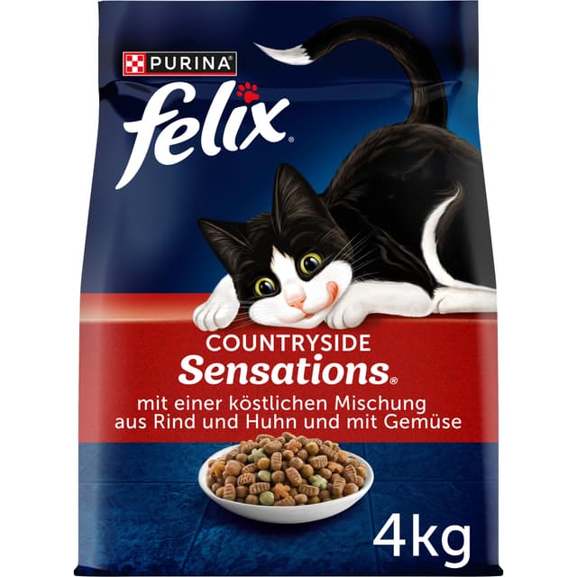🐱🌾 FELIX Countryside Sensations Katzenfutter trocken, mit Rind und Huhn, 1er Pack (1 x 4kg) 4 kg (1er Pack) 🌾🐱