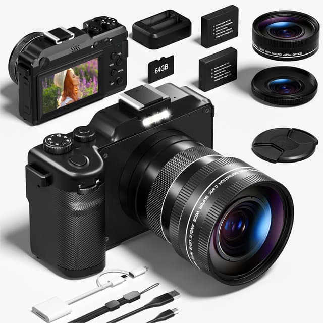 Digitalekamera 5K 64MP Schwarz 📸