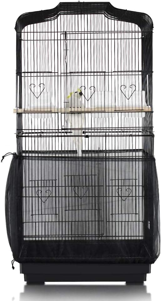 🦜 ASOCEA Vogelkäfig Netz Abdeckung Verstellbarer Vogelkäfig Samenfänger für Papageien Nylonnetz Vogelkäfig Schutznetz Rock 🦜
