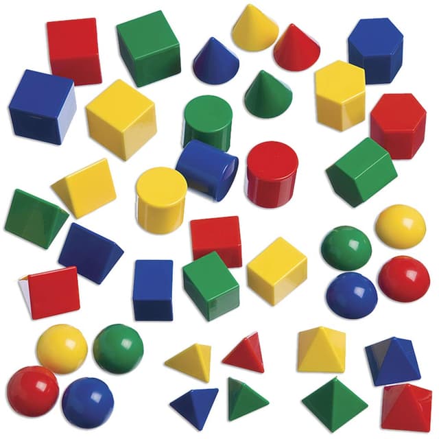 🔷 Lernvorteil edxeducation Mini-Geometriekörper-Set - 40 3D-Formen für Mathematik & Geometrie 🔶