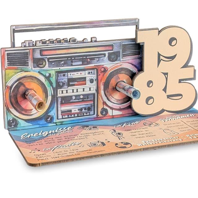 40. Geburtstag - Damals.. 1985 3D-Holzkarte 🥳