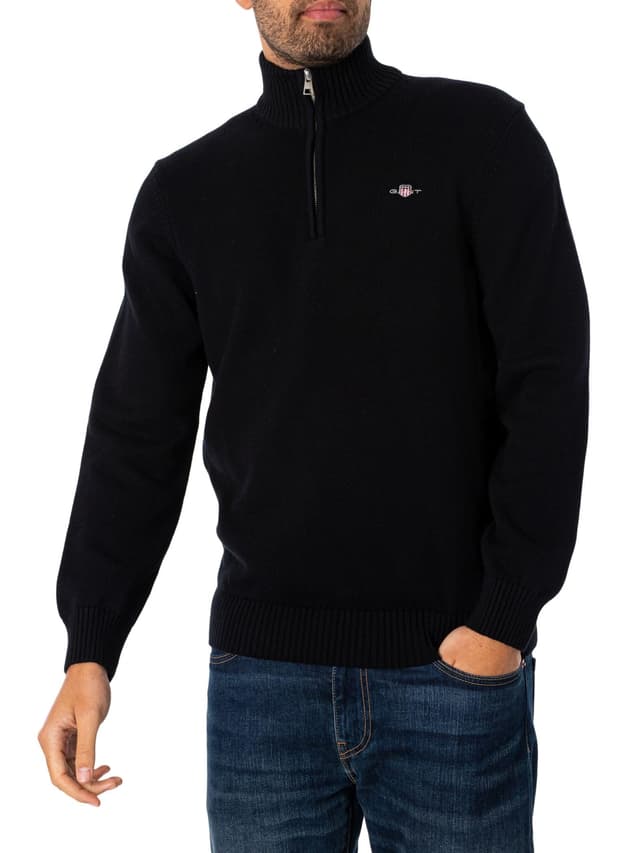 🔥 Angebot: GANT Herren Lässiger Strickpullover Mit Halbem Reißverschluss, Evening Blue 58.92€