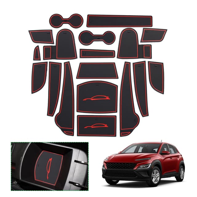 GAFAT 2022 2023 Hyunda-i Kona Hybrid/N Line Antirutschmatten (Rot) - Deal 2022