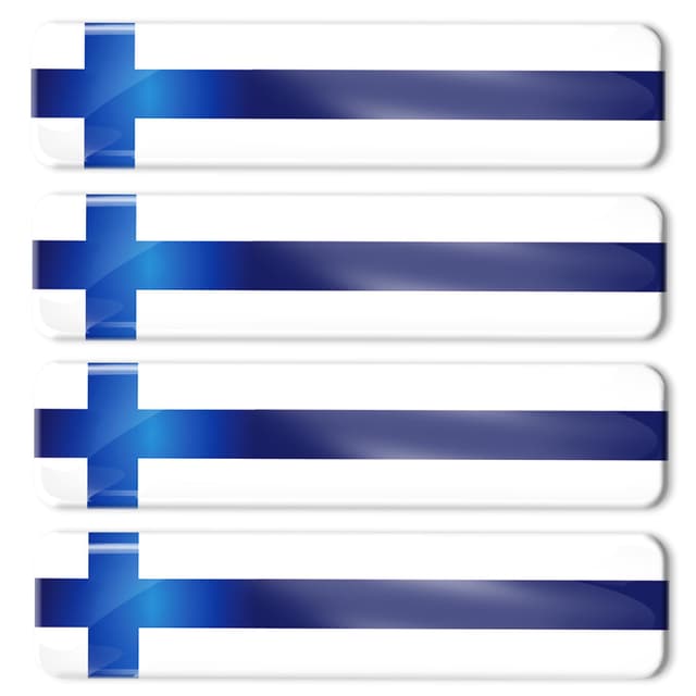 🇫🇮 Biomar Labs® 4 x Aufkleber 3D Gel Silikon Stickers Finnland Finland 🇫🇮