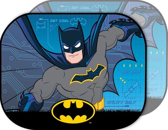 🦇🚗 DC Comics Paar Seitengardinen Auto Reise Batman Kinder 44 x 35 cm Superhelden Herren Fledermaus gelb schwarz Angebot!