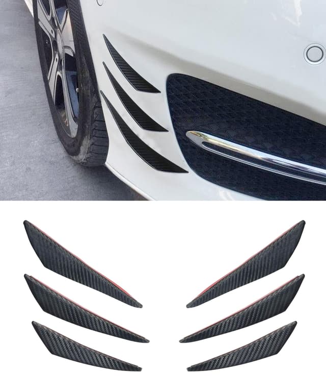 Flaconi 6PCS Spoiler Auto - 🚗🛡️ Hochwertige Frontstoßstange Spoiler aus Kohlefaser