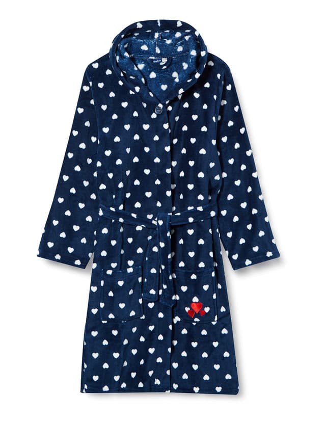 🌟 Playshoes DIE MAUS Unisex Kinder Fleece-Bademantel Morgenmantel 158-164 Herzchen 🌟