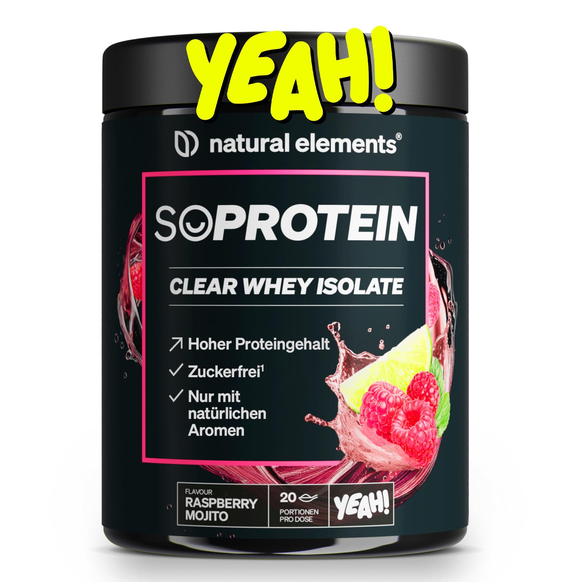 SoProtein Clear Whey Isolate – Raspberry Mojito Geschmack – 600g Proteinpulver