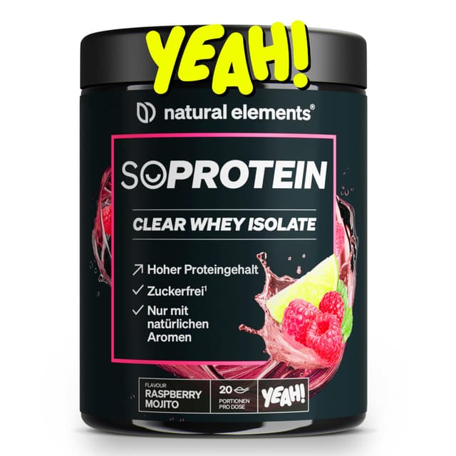 SoProtein Clear Whey Isolate – Raspberry Mojito Geschmack – 600g Proteinpulver