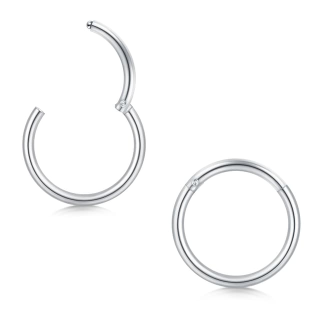 Longita 2 Stück Nasenpiercing Ring Helix Piercings Piercing Ohr Septum Piercing Nasenring Piercing Ohrpiercing Conch Knorpel Piercing Ring Silber Gold Schwarz 16g 18g 20g 😍