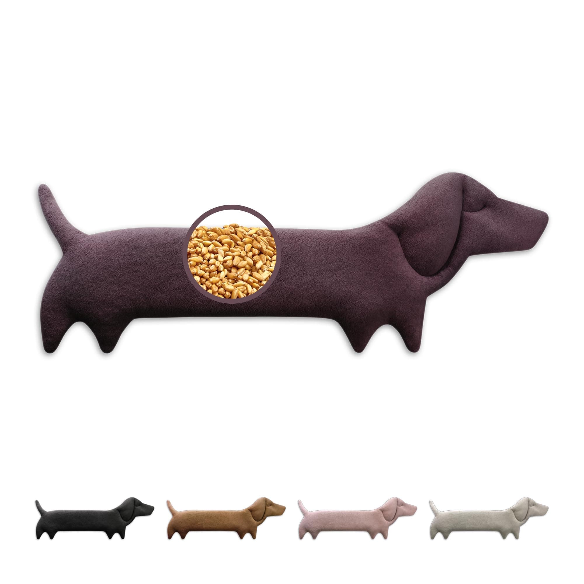 LESCHI Körnerkissen für Mikrowelle (52x20 cm) Hund Lila