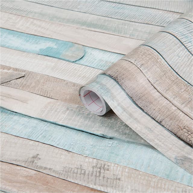 🌊🌿 d-c-fix Möbel-Klebefolie Rio Ocean Holz-Optik braun blau 45 cm x 2 m - Möbelfolie selbstklebend