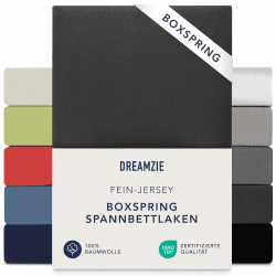 Dreamzie Premium Spannbettlaken 180x200 cm - 200x200 cm - 37cm Seitenhöhe - Schwarz 180x200 cm - 200x200 cm Schwarz 🛏️