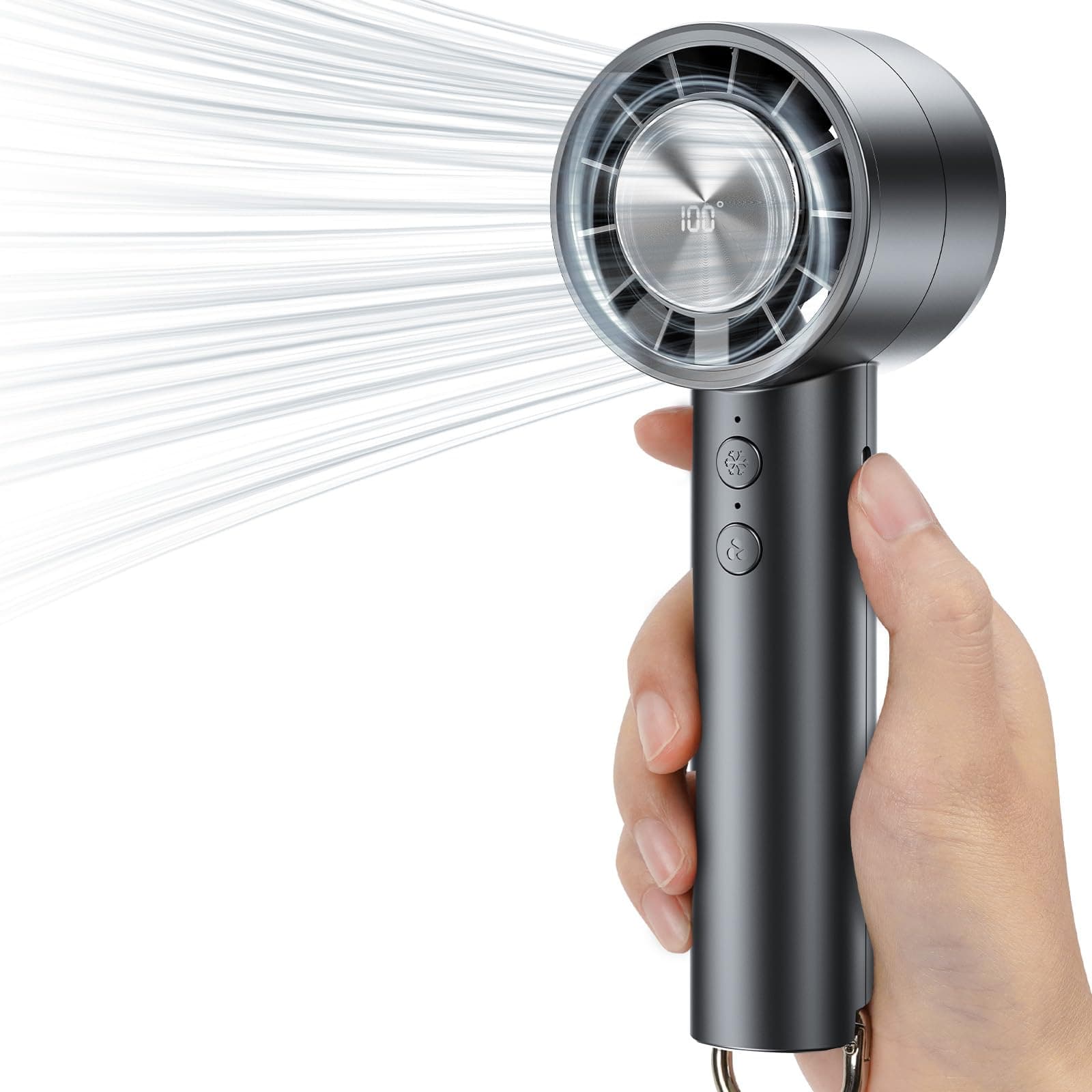 JATEKA Handventilator - Tragbarer USB Hand Fan Rechargeable mit 5 Geschwindigkeiten