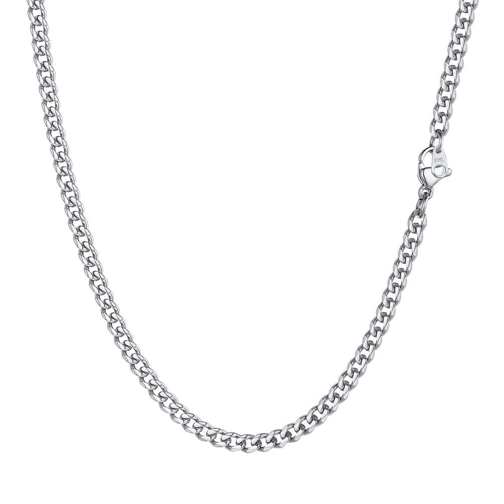 PROSTEEL Herren Halskette Klassische Panzerkette 3/6/9/12mm breit kubanische Gliederkette Herren Hip-Hop Kette Cuban Chain Necklace