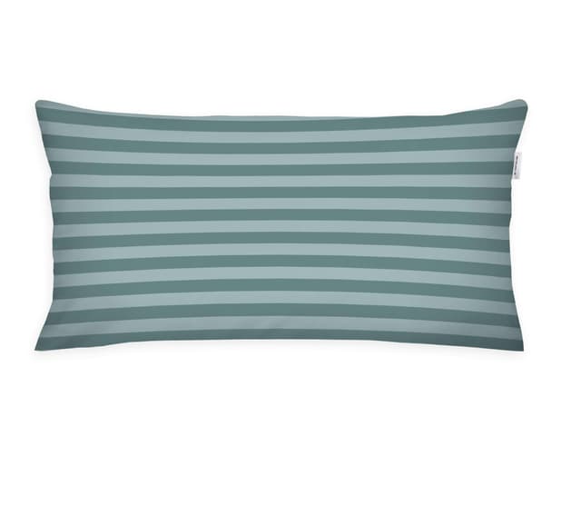 TOM TAILOR Renforcé-Kissenhülle, 40x80 cm - Medium Stripes Türkis