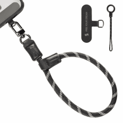 📱🔗 SMALLRIG Handyband 38 cm Schwarz - Verstellbare Leder- und Nylon-Handschlaufe für Smartphones
