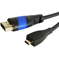 KabelDirekt – Micro-HDMI-Kabel, bruchfest konstruiert – 1m (HDMI zu Micro-HDMI, bidirektional, 4K@60Hz für Ultra HD, High Speed HDMI mit Ethernet, für Tablets/Kameras/Raspberry Pi, schwarz) Regulär 1m