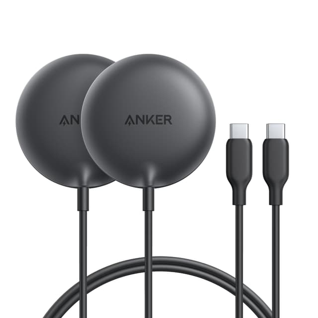 Anker Zolo magnetisches kabelloses Ladegerät, 2-Pack Qi2-zertifiziert 15W MagSafe-kompatibles kabelloses Ladepad, für iPhone 16/15/14/13 Serie, AirPods und mehr (Adapter Nicht enthalten) 2 Pack Schwarz