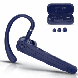 Bluetooth Headset V5.4 Wireless Freisprech Telefon mit CVC 8.0 und ENC Dual Mikrofon, Bluetooth Ohrhörer kabellos mit 25h Sprechzeit, 120h Standby Headset Handy für Autofahren Büro Business,Dunkelblau