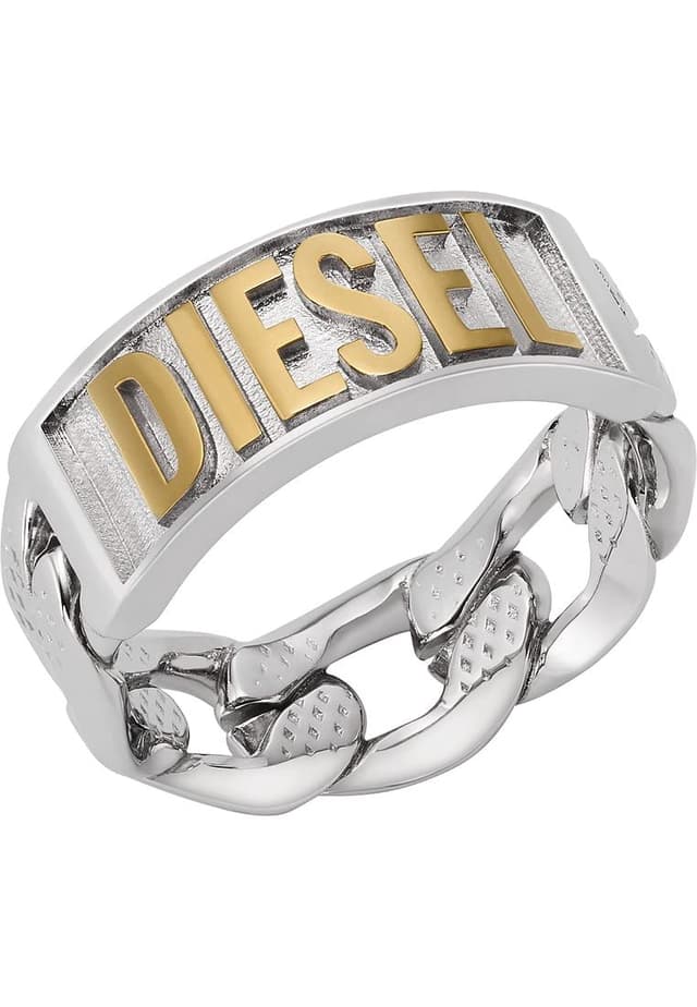 Diesel Herren-Herrenring Edelstahl 63 Bicolor 32023700