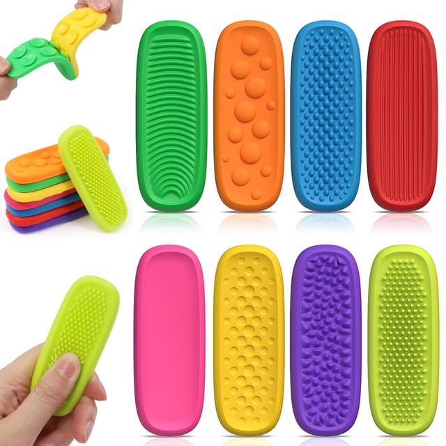 LZDMY Fidget Toys Finger 8 Stück, Sensorik Spielzeug Steine Anti Stress Kinder, Stressabbau Spielzeuge, Sensory Toys Fühlsteine Kinder, sensorisches Spielzeug Hilfsmittel für Adhs, Autismus & Angst
