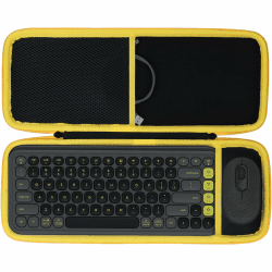 Lebakort Hart Schutz Hülle Etui für Logitech POP ICON Combo -Tastatur-Maus-Set Grafit POP ICON Combo Tasche
