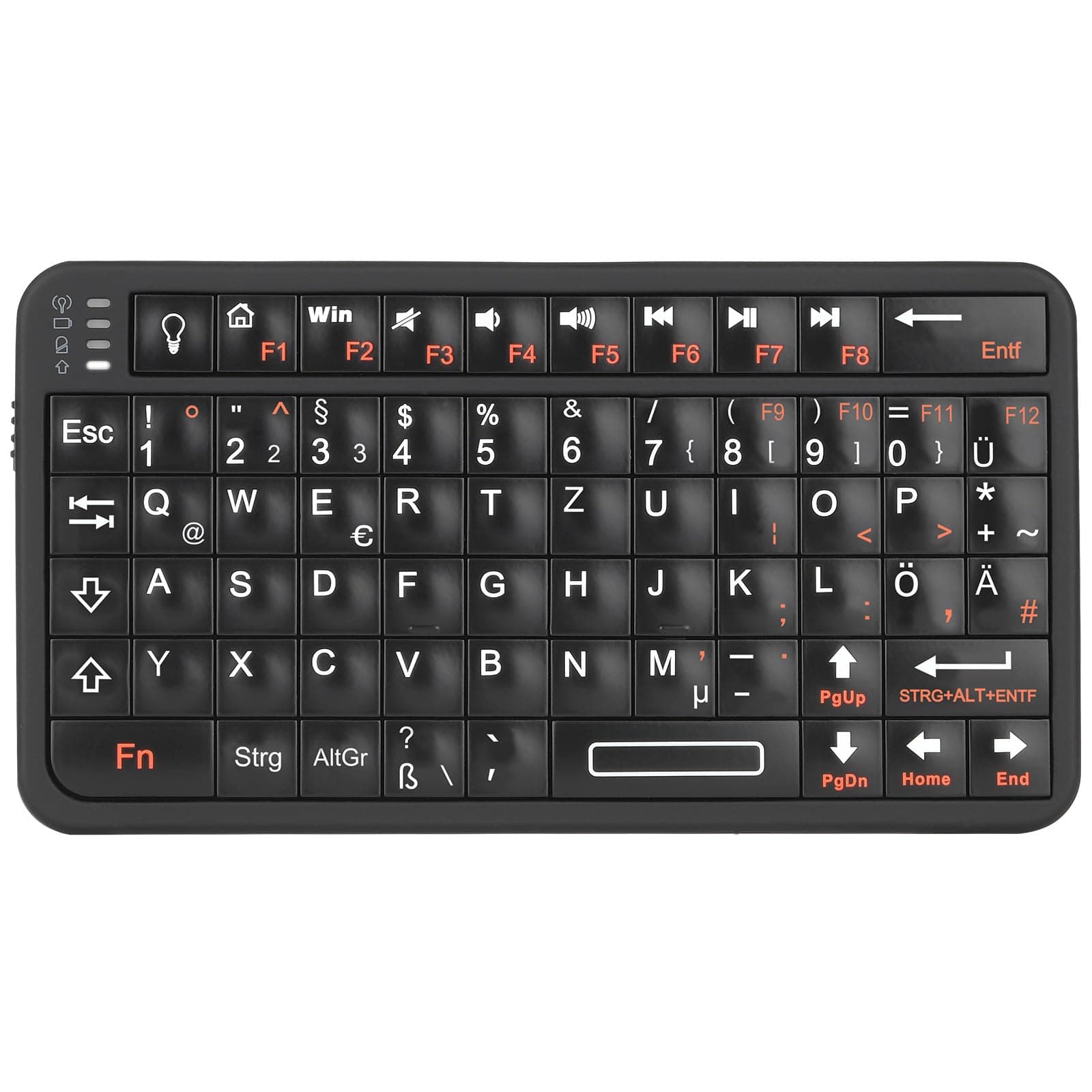 Rii Mini Bluetooth Tastatur, Tragbare Drahtlose mit Hintergrundbeleuchtung, Wiederaufladbare Mini Tastatur für Smart TV/Android TV Box/Smartphone/HTPC/IPTV