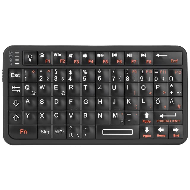 Rii Mini Bluetooth Tastatur, Tragbare Drahtlose mit Hintergrundbeleuchtung, Wiederaufladbare Mini Tastatur für Smart TV/Android TV Box/Smartphone/HTPC/IPTV