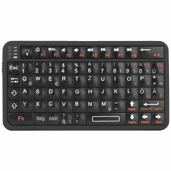 Rii Mini Bluetooth Tastatur, Tragbare Drahtlose mit Hintergrundbeleuchtung, Wiederaufladbare Mini Tastatur für Smart TV/Android TV Box/Smartphone/HTPC/IPTV