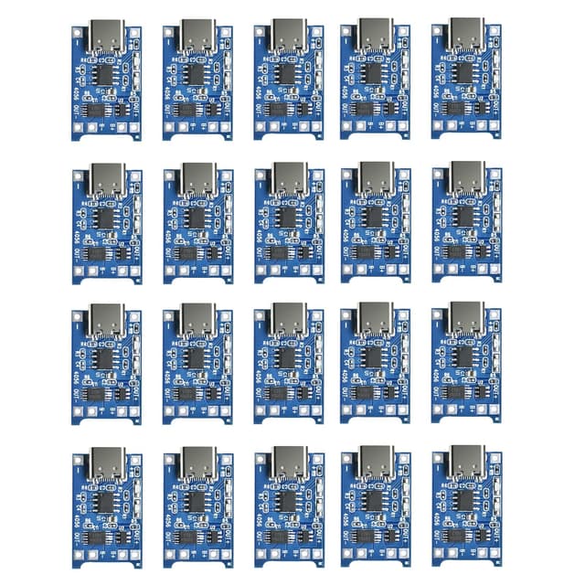 Aideepen 20 Stück Type-C USB-C TC4056 5V 1A Li–Ion Lithium-Akku-Ladeplatine Ladegerät Modul mit doppelten Schutzfunktionen