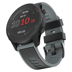 MYSNBKN Forerunner 255 Armband/255 Music Armband, 22mm Ersatzarmband aus weichem Silikon für Venu 2/Vivoactive 4/Huawei Watch GT2/Ticwatch Pro S2/E2 Schwarz und grau