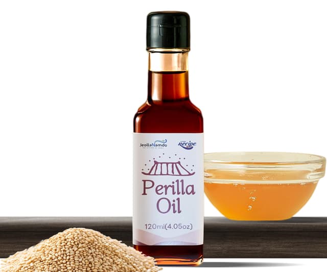 NECIPE Premium Perillaöl 120ml | 100% Koreanische Perillasamen | Traditionell handwerklich hergestellt | Kaltgepresst für maximale Nährstoffe und Geschmack | Reichhaltiges Aroma (Perillaöl)