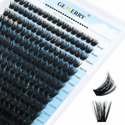 Wimpern Einzeln 80D DIY Cluster Wimpern 0.07mm C Curl Individuelle Wimpern Extensions Wimpernverlängerung Volume Wimpernbüschel Wimpern Hause GEMERRY Wimpern （80D-0.07C-8-16mix） B-80DC