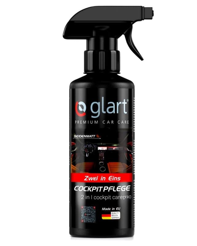 Glart 45CP Cockpitpflege 500ml – für Kunststoff im Auto Innenraum – seidenmatt, UV-Schutz, duftneutral – antistatisch und pflegend – für Cockpit, Türverkleidungen, Mittelkonsole Cockpitpflege, 500 ml