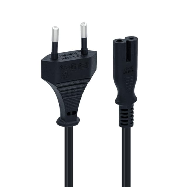 Mcbazel 1.5m Schwarzes Netzkabel, C7 Kabel Euro-Stecker C7 2-poliges Netzkabel für PS5 / PS4 / PS3 / Xbox Serie X/S - Schwarz C7 1.5M