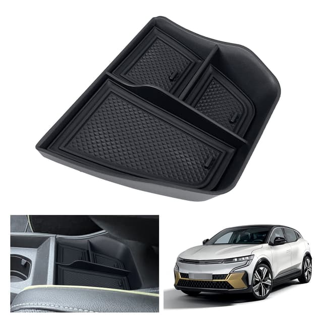 GAFAT Kompatibel mit Renault Megane E-Tech/Scenic E-Tech 2022-2024 2025 Mittelkonsole Aufbewahrungsbox, Megane E Tech Organizer Tray Handschuhfach Unten die Mittelkonsole, Megane E-Tech Zubehör Ablage(1)