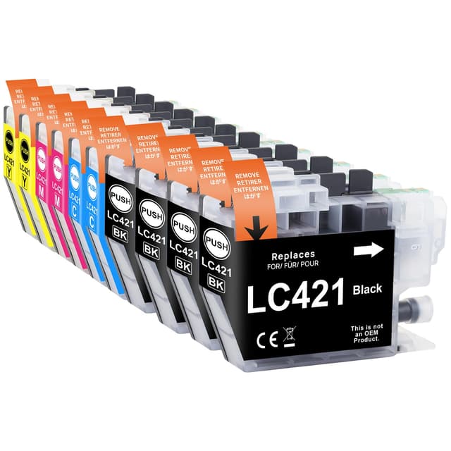 Yowell LC421 Druckerpatronen Kompatibel für Brother LC421 Multipack Patronen für Brother DCP-J1050DW DCP-J1140DW MFC-J1010DW,10er Pack LC421-10P