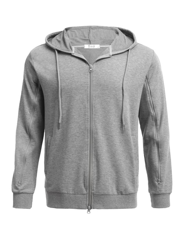 PINSPARK Herren Kapuzenpullover Hoodie Langarm Sweatjacke Kapuzenjacke Dialysejacke Sweatshirt mit Reißverschluss und Taschen