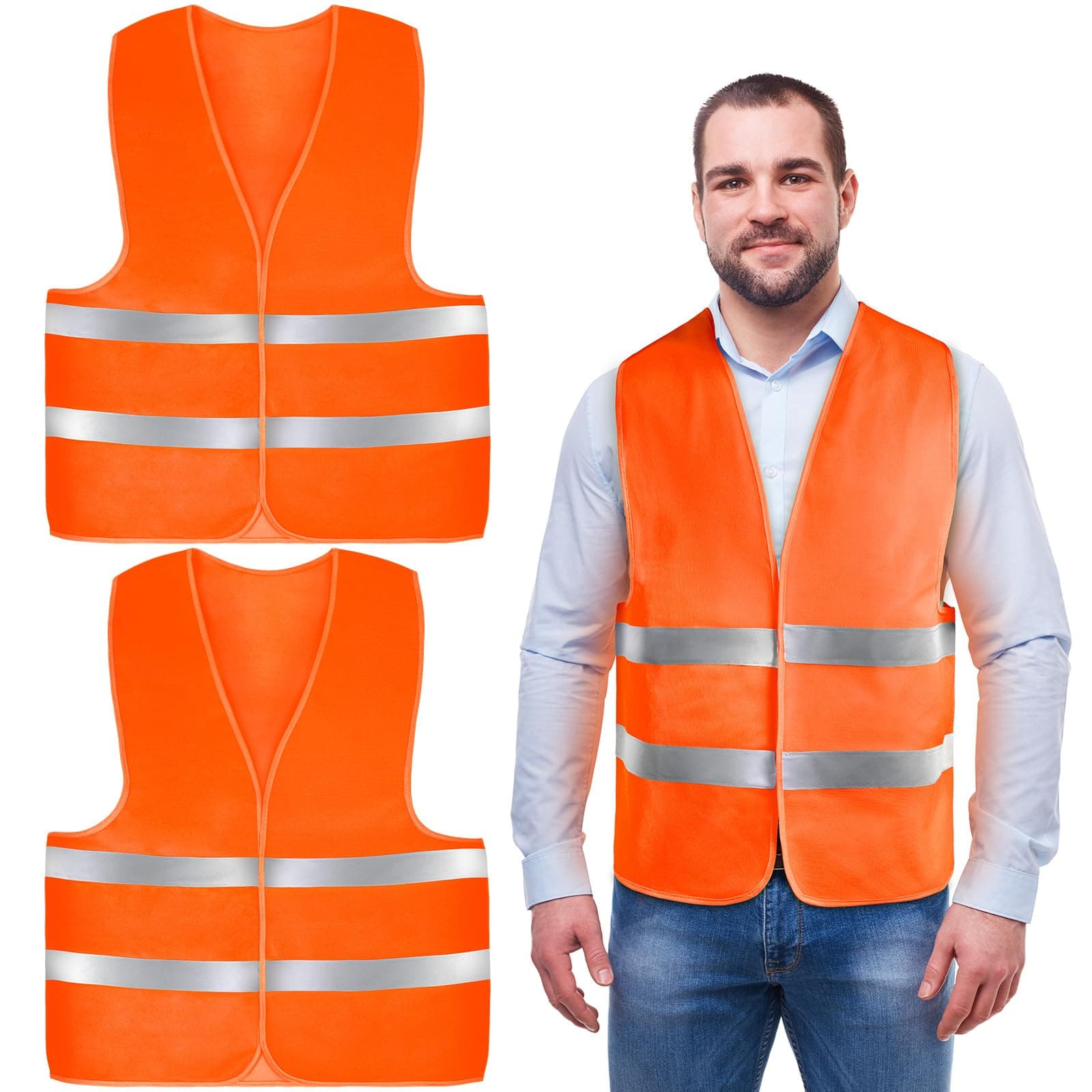 AYBUY Warnwesten Auto, Sicherheitsweste, Reflektierende Warnwesten, für Erwachsene und Kinder 360° Reflektierend mit Reflektorstreifen, für Nacht, Bauarbeiter, Autofahrern Fahrern