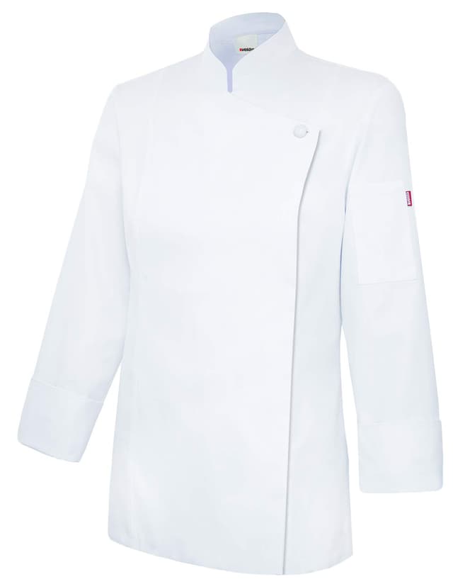 Velilla 405203TC 7 36 Damen Kochjacke mit Reißverschluss, Weiß, Größe 36 36 Weiß