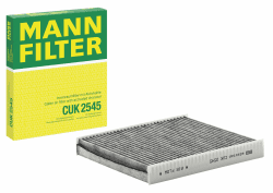 MANN-FILTER CUK 2545 Innenraumfilter/Kabinenluftfilter - Pollenfilter mit Aktivkohle - für Pkw + Transporter CUK Single Angebot bei HelloDeals