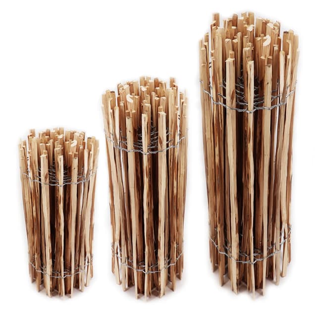 5m Aquagart Staketenzaun 100cm hoch Lattenabstand 4-6cm Gartenzaun Kastanienzaun aus Haselnuss Langlebiger Holzzaun Holz Zaun mit doppelter Drahtumspannung Rollzaun Haselnussbaum