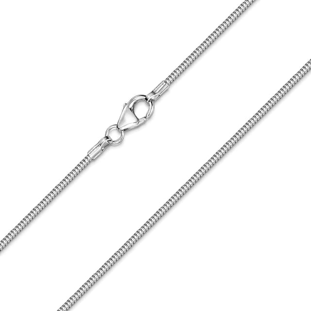 MATERIA by Matthias Wagner Damen Schlangenkette Silber 925 Halskette 1,2mm rhodiniert