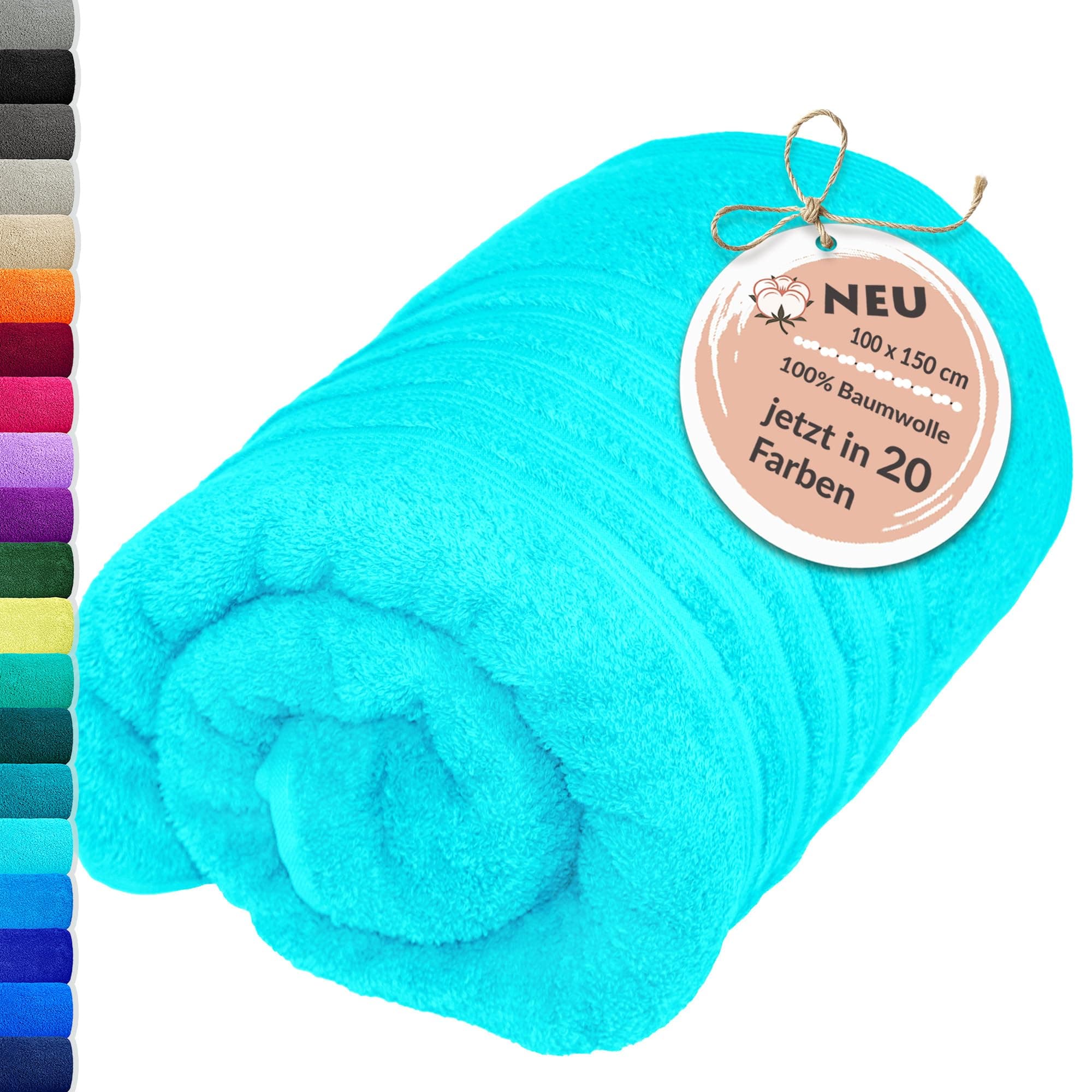 Lashuma Schulter Badehandtuch groß Türkis, London Flauschiges XXL Handtuch 100x150 cm Badetuch I 1 Stück I 100x150 cm Lagunen Türkis
