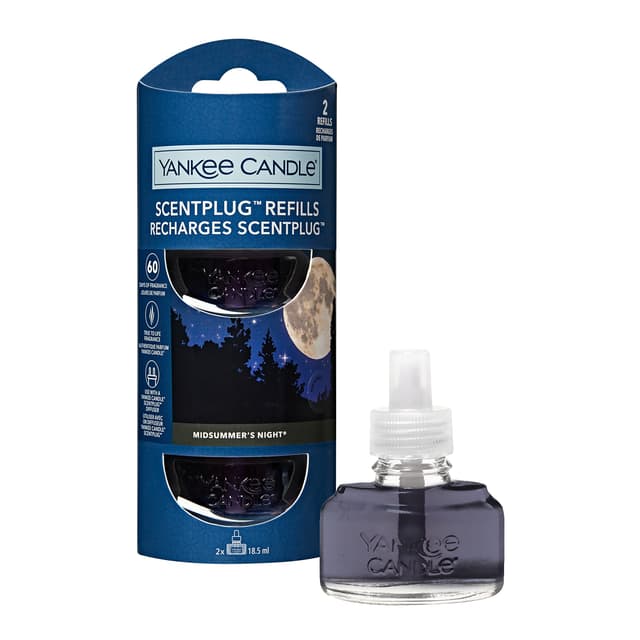 Yankee Candle ScentPlug Nachfüllpackungen | Midsummer’s Night Duftöl für Raumduftstecker | bis zu 60 Tage Duft | 2 Stück Midsummer’s Night refill